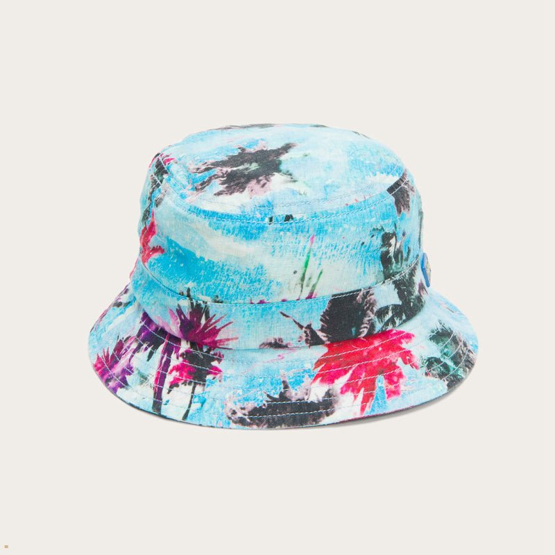 Stetson Bucket Hats Website - Mens Linen Print Multi